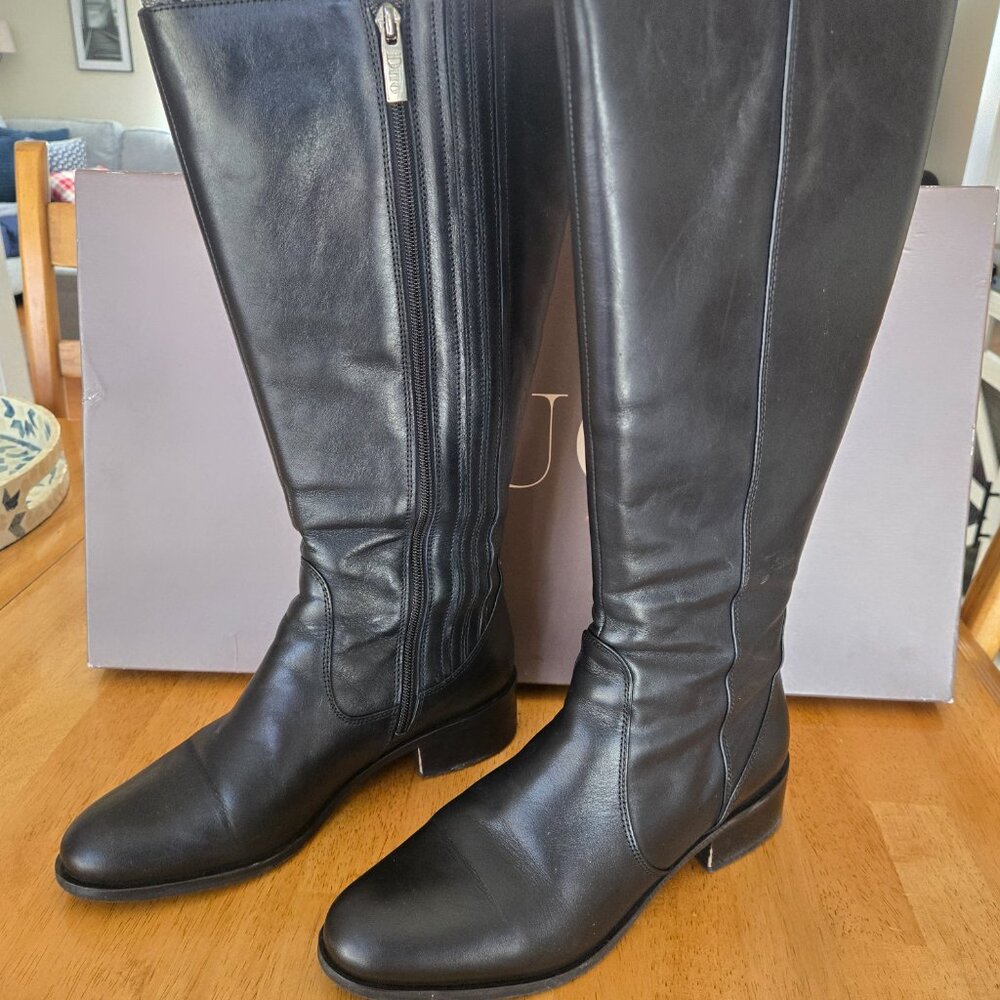 Duo Wide Calf Haltham Knee-High Leather Boots - Picture 2 of 8